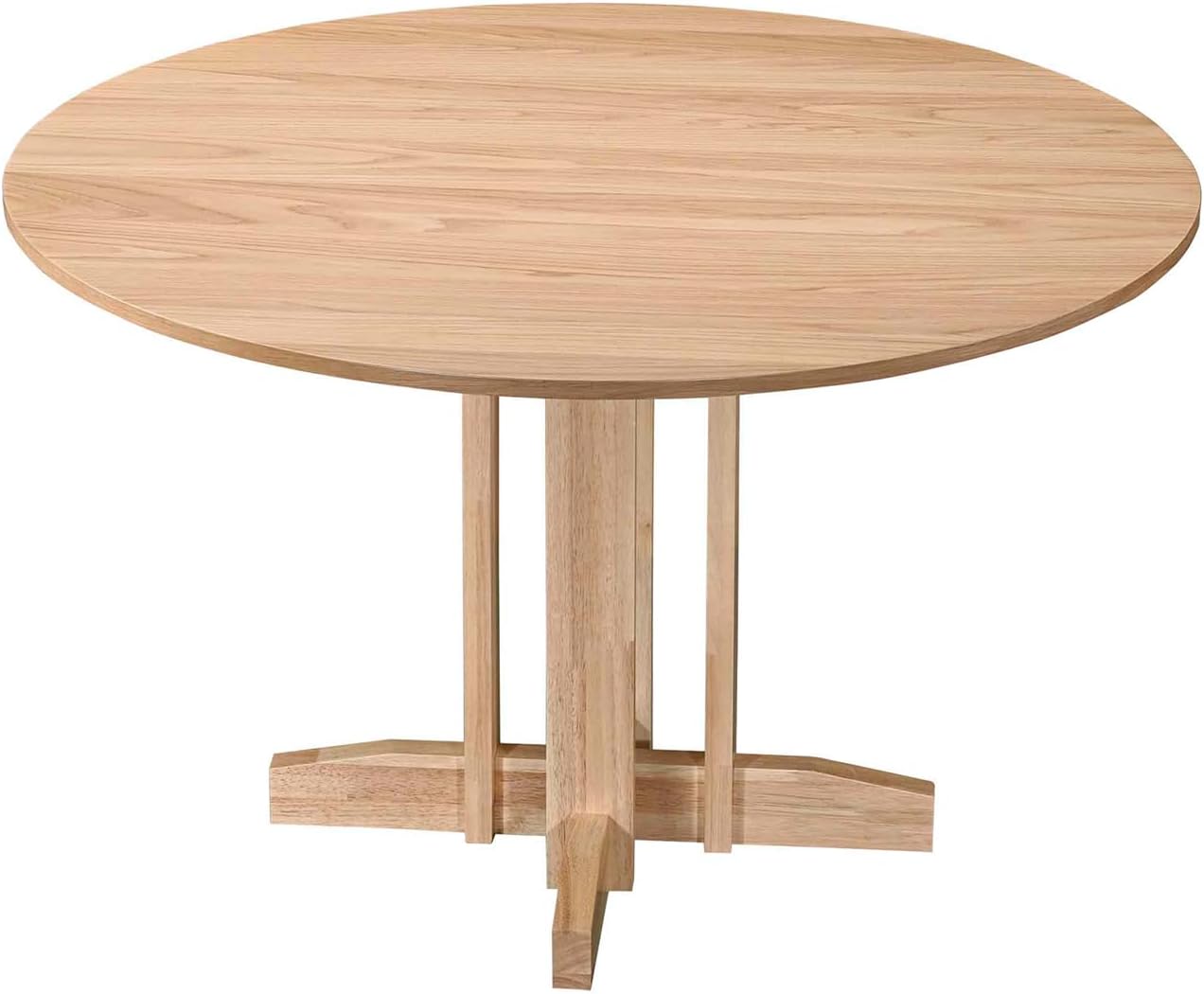 Acanva 47" Small Round Dining Table for 4 Person, MDF Top and Sturdy Wood Base Structure, Modern Design for Kitchen, Compact Space & Apartment, Natural Oak
