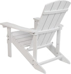 Flash Furniture Charlestown Poly Resin Adirondack Chair - White - All Weather - Indoor/Outdoor - Set of 2