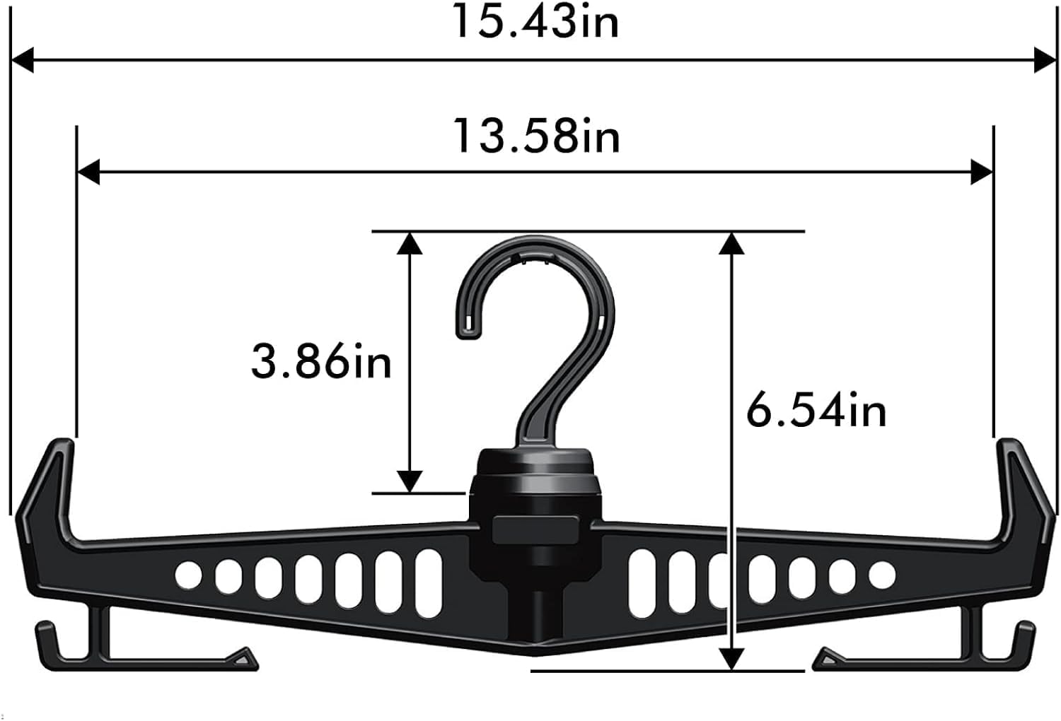 Heavy Duty Hanger for Tactical Gear Vest W/ 360°Rotatable Hook | Multipurpose Standard Plastic Hangers for Body Armor,Police,Military Gear,Scuba Diving, Survival Equipment (2-Pack)