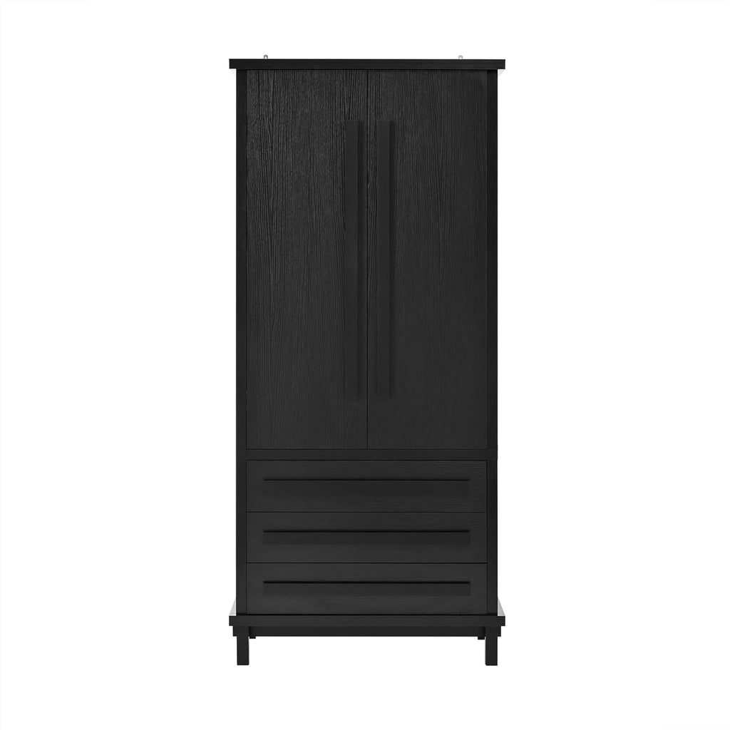 70" Tall Kitchen Pantry Cabinet, Wood Freestanding Storage Cupboard with 2 Cabinet Shelves, 6 Door Shelves and 4 Drawers, Multi-Purpose Storage Cabinet for Kitchen & Dining Room,Black