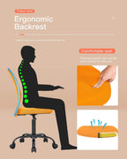 Meet perfect Office Chair, Ergonomic Desk Chair with Adjustable Height and Lumbar Support, Small Computer Mesh Chair Drafting Chair No Arms, Rolling Swivels Armless Conference Room Task Chair- Orange