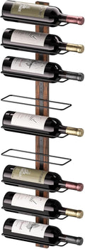 B4Life Wine Rack Wall Mounted for 9 Wine Bottles, Wood Wine Racks for Wall, Wine Holder Wine Bottle Racks for Kitchen, Dining Room, Bar