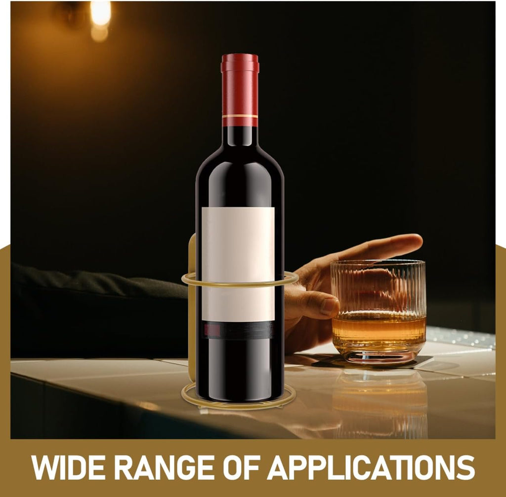 Cabilock 2 Pack Wall-Mounted Wine Rack Single Bottle Holder Metal Wine Bottle Display Organizer for Kitchen Bar Dining Room Space Saving
