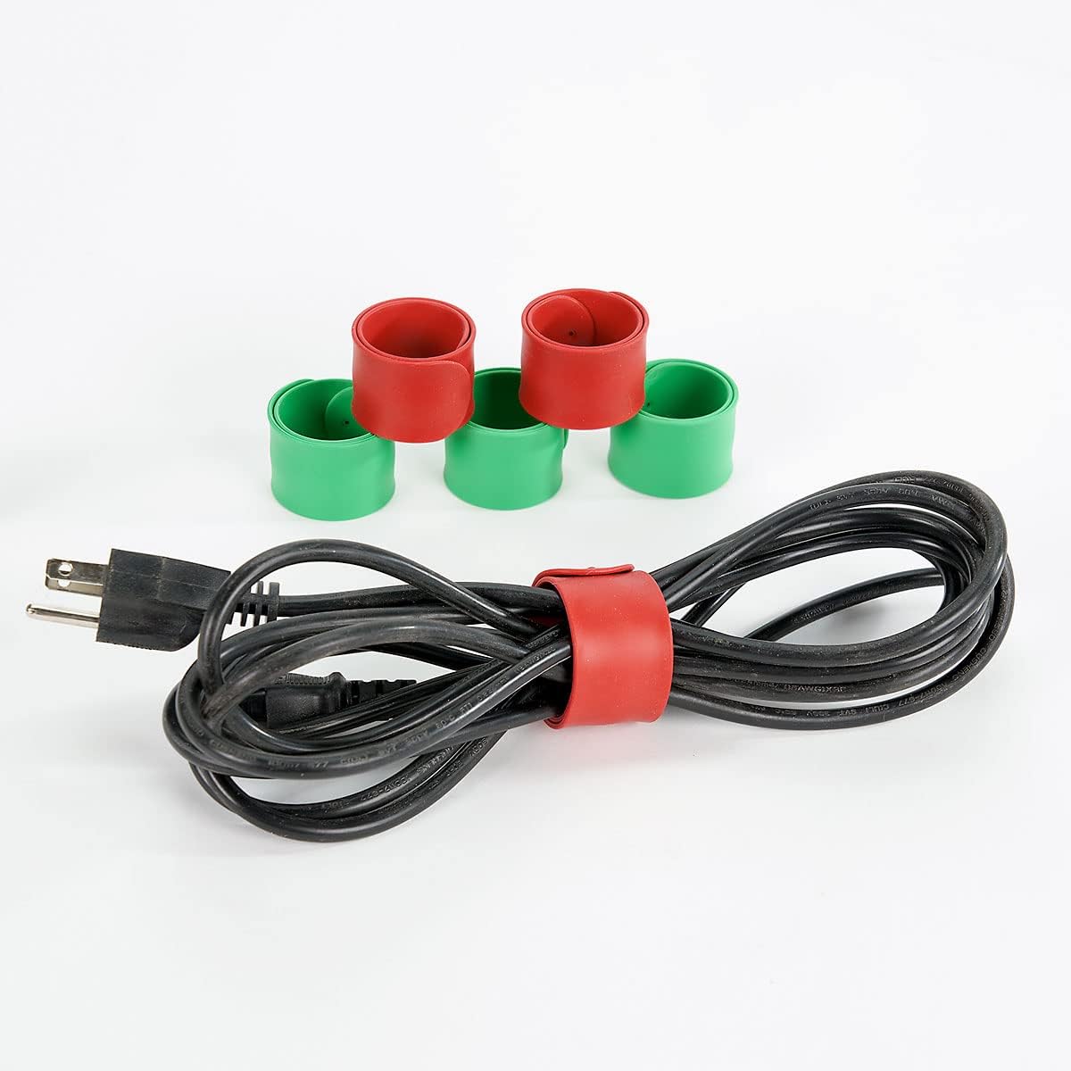 Current Silicone Holiday Red & Green Flip Wraps- Set of 6, Gift Wrap Holders, Silicone-Covered Metal Strips Flip to Securely Hold Gift Wrap Rolls, Electrical Cords and Posters,Roll Storage Holder