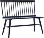 DUHOME Entryway Bench, Black Dining Bench with Spindle Back Farmhouse Wood Windsor Bench for Foyer Balcony Living Room, Black