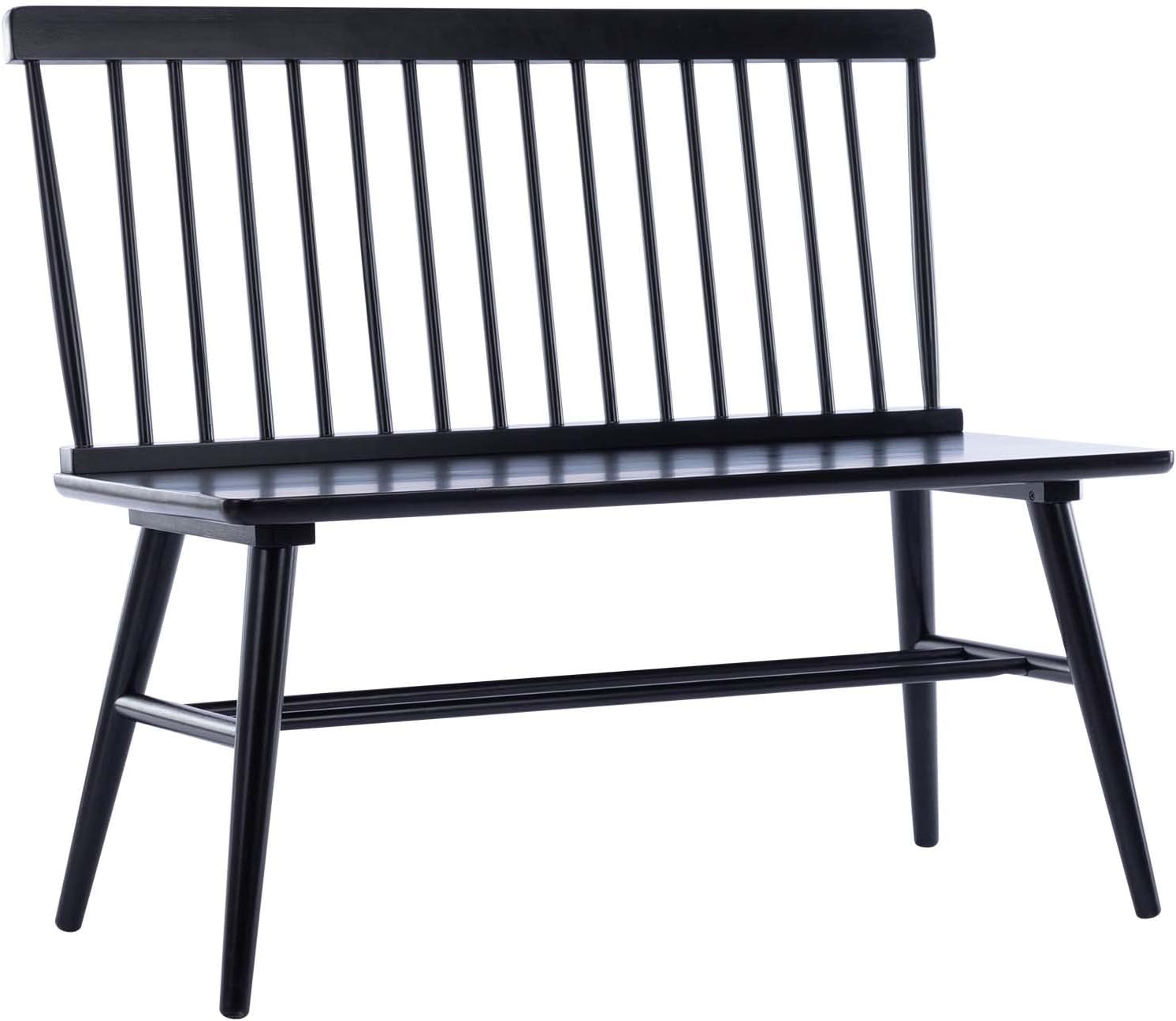 DUHOME Entryway Bench, Black Dining Bench with Spindle Back Farmhouse Wood Windsor Bench for Foyer Balcony Living Room, Black
