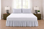 Full XL Ruffle Bed Skirt – 18 Inch Drop Dust Ruffle with Platform, Ultra Soft Microfiber, Wrinkle Fade Shrink Resistant, Easy Fit Hotel Quality Bedskirt Size (54X80) – Light Grey