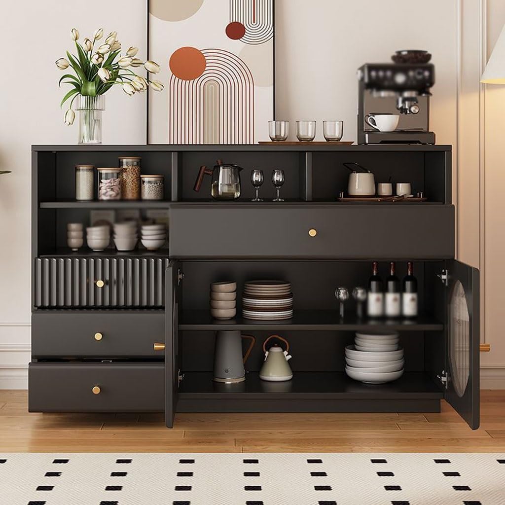 Entryway Cabinet Fashion High-Grade Solid Wood Dining Sideboard Storage Cabinet Simple Kitchen Tea Restaurant Storage Cabinet Sideboard Storage Cabinet