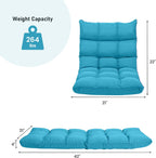 MAT EXPERT 14-Position Floor Chair, Floor Gaming Chair w/Resilience Sponge, Alloy Steel Frame, Padded Bed Couch Recliner, Floor Chair with Back Support for Reading, Meditating (Peacock Blue)