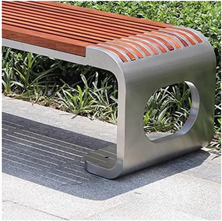 Patio Benches for Outdoors Park Bench Stainless Steel Pineapple Grid Solid Wood Stadium Sales Department Outdoor Leisure Garden Benches for Outdoors