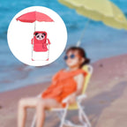 harayaa Child Beach Chair Outdoor Foldable Recliner Kids Seat with Sun Protection Umbrella Oxford Cloth Steel Pipe Suitable for Baby Hiking Garden, Red