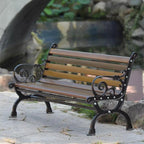 Garden Garden Outdoor Backrest Benche, Leisure Chair Cast Aluminium, Patioen Balcony Chair Seat(Medium)