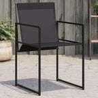 Patio Chairs 4 Pack Black Steel Textilene Sling Chairs with Foldable Backrest for Compact Storage