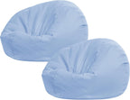 Sliner 2 Pcs Stuffed Storage Bean Bag Chair Cover for Kids Adults (No Filler) Stuffable Zipper Beanbag Cover for Organizing Plush Toys or Foam(31.5 * 31.5 * 15inch,Cotton,Blue)