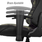 AudioTek Silla Gamer Video Juegos Gaming Reclinable Cómoda Consolas Pc Juegos Camuflaje Excelente Calidad Premium Computadora Ergonomica