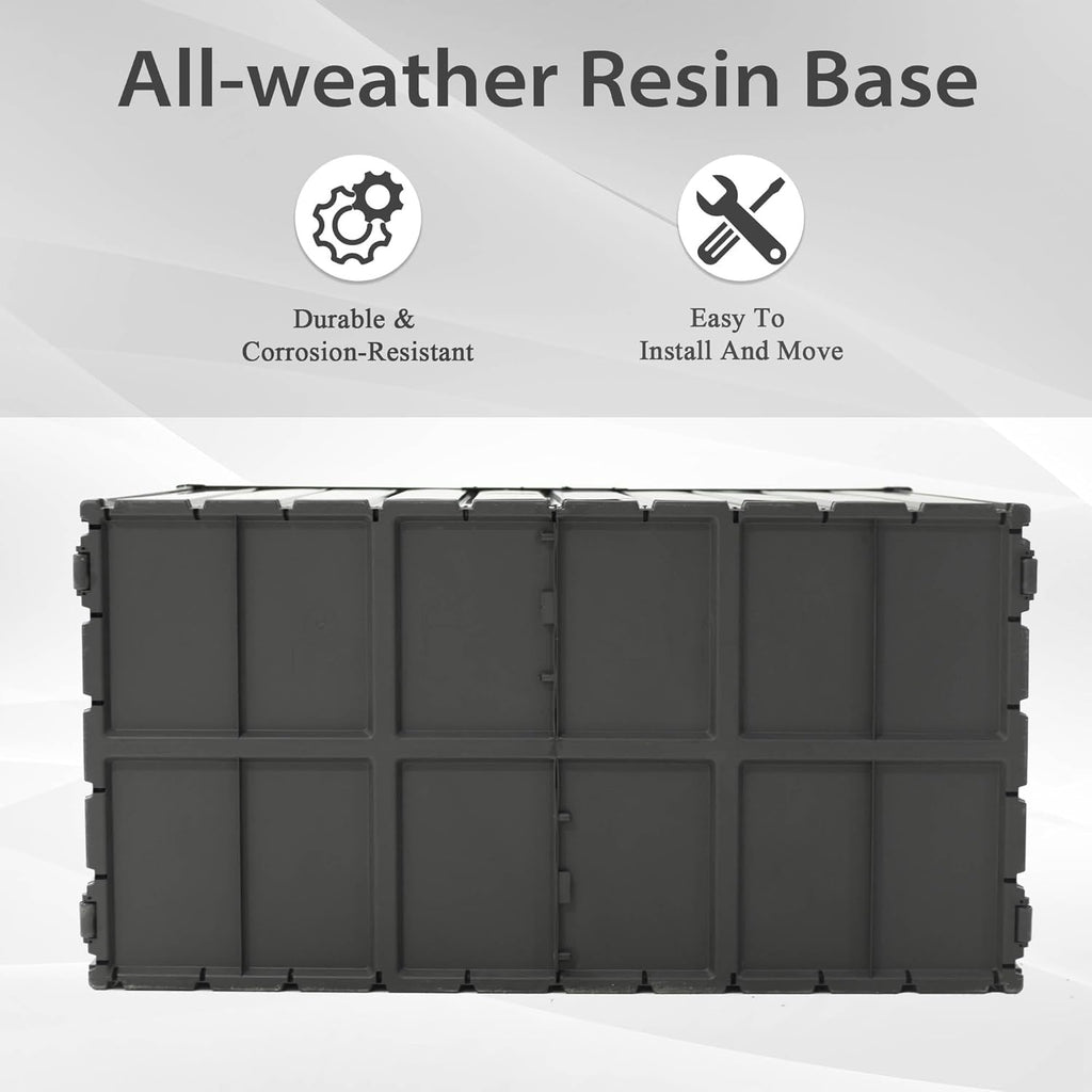 Galvanized Steel Outdoor Storage Box Lockable Bench with Hydraulic Lid Wheels for Patio Backyard Pool Cushions Tools Package Storage (Dark Brown)