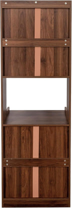 ZeHuoGe Kitchen Pantry Hutch Storage Cabinet, Farmhouse Kitchen Hutch Buffet Cabinet with Microwave Stand, Freestanding Buffet Sideboard Coffee Bar Cabinet