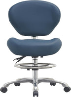 Rolling Drafting Stool Chair with Back Support - Shop Stool with Backrest, Home Office Stool Chair, Height Adjustable Stool with Wheels for Computer, Office, Studio…