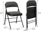 GarveeHome 2 Pack Folding Chairs with Padded Cushions, Padded Foldable Chair Hold Up to 350 LB, Portable Black Folding Chair Suitable for Dining Room, Home Office, Indoor and Outdoor Events