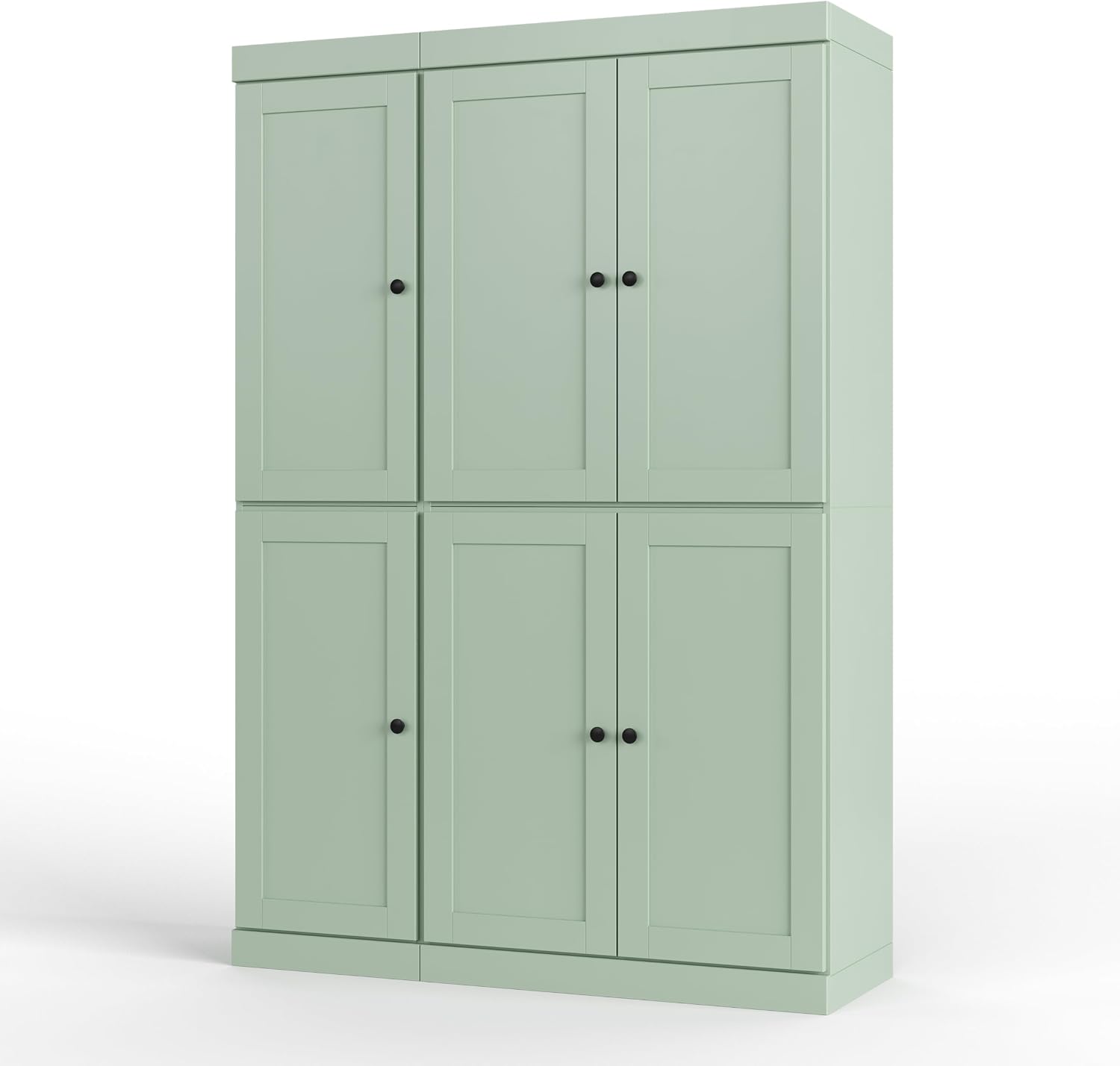 Palace Imports Solid Wood Kitchen Pantry Cabinet 71.5" Tall, 48.5" Wide – Storage Cabinet w/ 6 Shaker Doors, 2 Drawers & 8 Adjustable Shelves – Beige, 100% Renewable Eco-Friendly Wood, Made in Brazil
