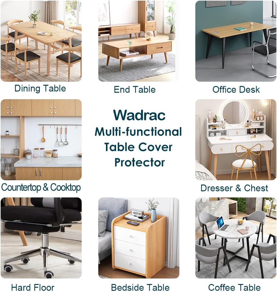 14x24 in Office Desk Blotter Mat Clear Plastic Table Protector Cover Pad PVC Transparent Topper Surface Proection Pad Anti Scratch Table Mat Glass Dinner End Waterproof Easy Clean