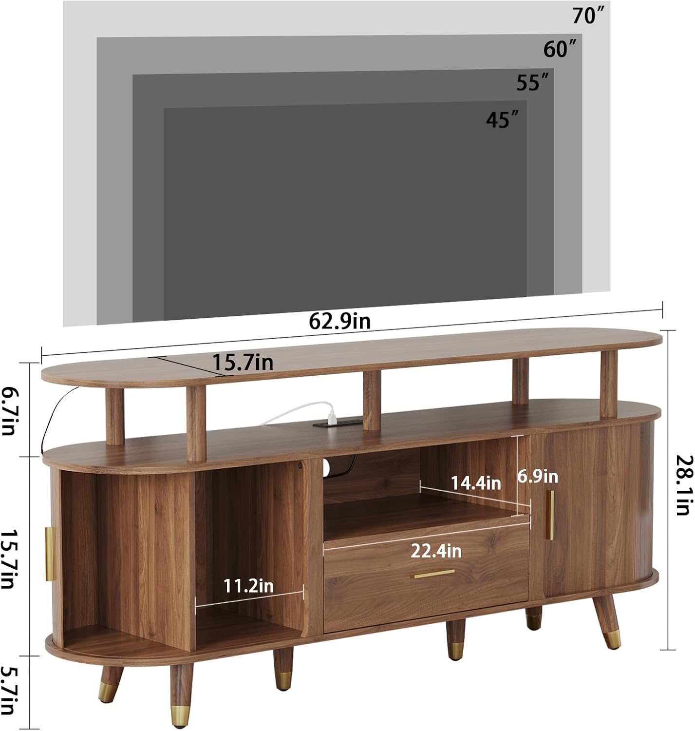 LED TV Stand and Coffee Table Set of 2, Lift Top Coffee Table with Storage, TV Console Table with Power Outlet Living Room Table Sets for Living Room, Bedroom, Home Office, Walnut