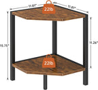 Creso hom Corner Shelf Stand, 2 Tier Industrial Corner Bookshelf, Multipurpose Standing Corner Display Shelf Countertop Organizer for Living Room Kitchen Bedroom Office, Rustic Brown