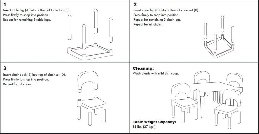Humble Crew Toddler Table and Chair Set for Kids, Indoor Outdoor, Plastic | Lightweight 5 piece activity desk, easy to clean surface, great for crafts, snacks, and homework in any playroom or bedroom
