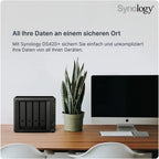 Synology Black DS420+ 4-Bay NAS Enclosure, 2-Core 2.0GHz, 2GB RAM, Metal, No HDD, Compatible with Desktop