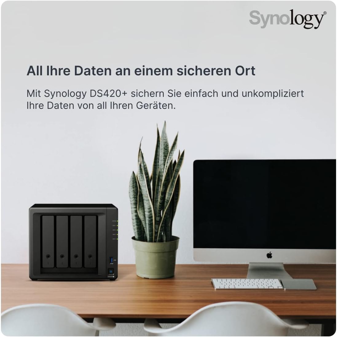 Synology Black DS420+ 4-Bay NAS Enclosure, 2-Core 2.0GHz, 2GB RAM, Metal, No HDD, Compatible with Desktop