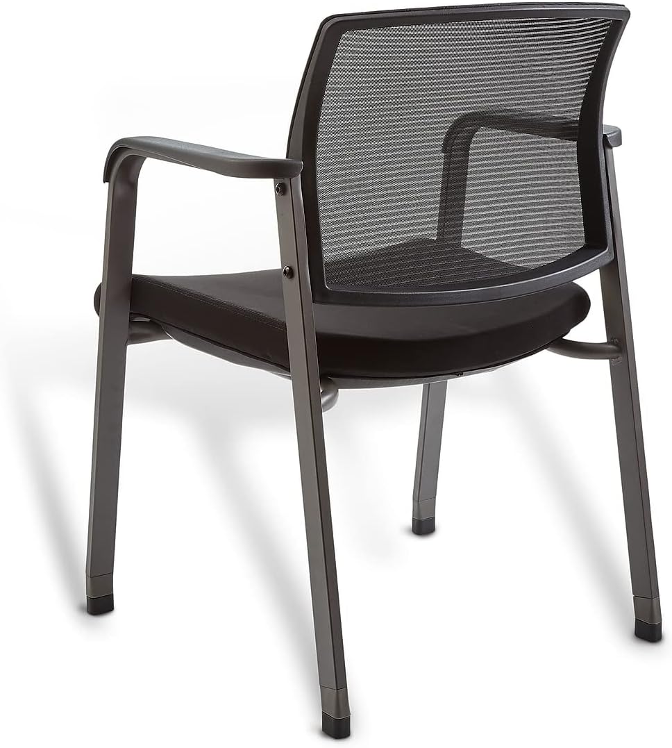 Union & Scale Guest & Reception Chair, Fabric, Black, 2-Pack