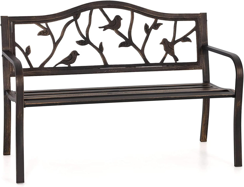 Outdoor Bench Patio Chair Metal Garden Furniture Deck Backyard Park Porch Seat
