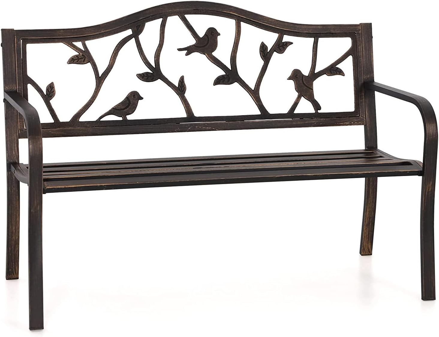 Outdoor Bench Patio Chair Metal Garden Furniture Deck Backyard Park Porch Seat