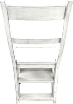 Carolina Chair & Table Antique Folding Library Ladder Chair - Convertible 2-in-1 Chair, Foldable Ladder Seat with Storage Shelf - Multifunctional Furniture for Bedroom, Dining (Antique White)