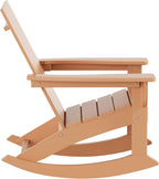 HDPE Shoreside Modern Rocking Poly Adirondack Chair (Set of 4),Teak