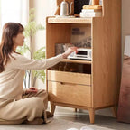Entryway Cabinet All Solid Wood Sideboard Modern Simple Small Apartment Dining Room Oak Multi-Functional Storage Cabinet Sideboard Storage Cabinet