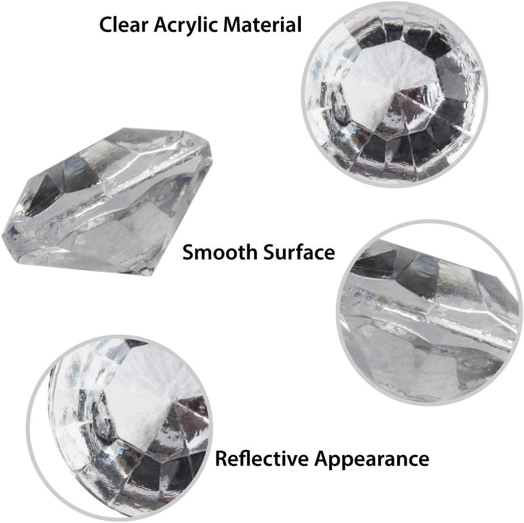 Super Z Outlet Diamond Table Confetti, Vase Filler, Party Decorations for Weddings, Bridal Shower, Birthdays, Home, and more. 2000 Pack of 1 Carat 6.5mm Jewels (Clear)