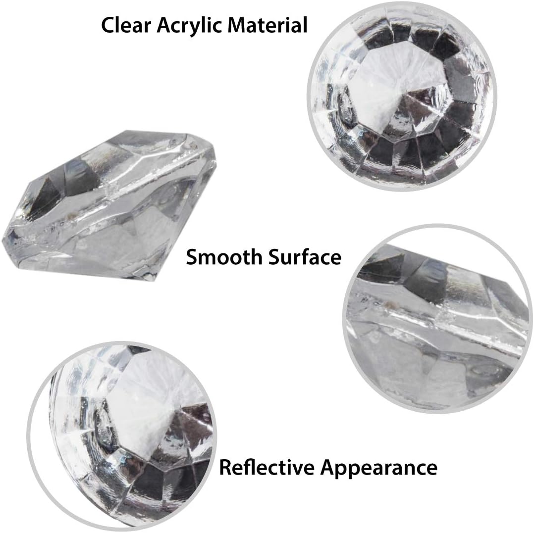 Super Z Outlet Diamond Table Confetti, Vase Filler, Party Decorations for Weddings, Bridal Shower, Birthdays, Home, and more. 2000 Pack of 1 Carat 6.5mm Jewels (Clear)
