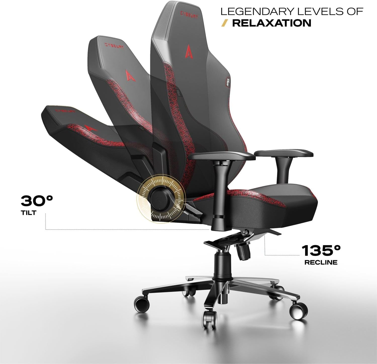 Cybeart | Stealth - NEO Series Gaming/Office Chair | 4D Armrest, NeoTek™ Leatherette, AeroMag™ Neck & Lumbar Pillow, Recline & Tilt