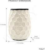 Hosley 7.5” Metal Honeycomb Vase – Decorative Modern Textured Flower Vase for Dried Floral Arrangements, Centerpieces, Tabletop Decor for Home, Wedding, Office