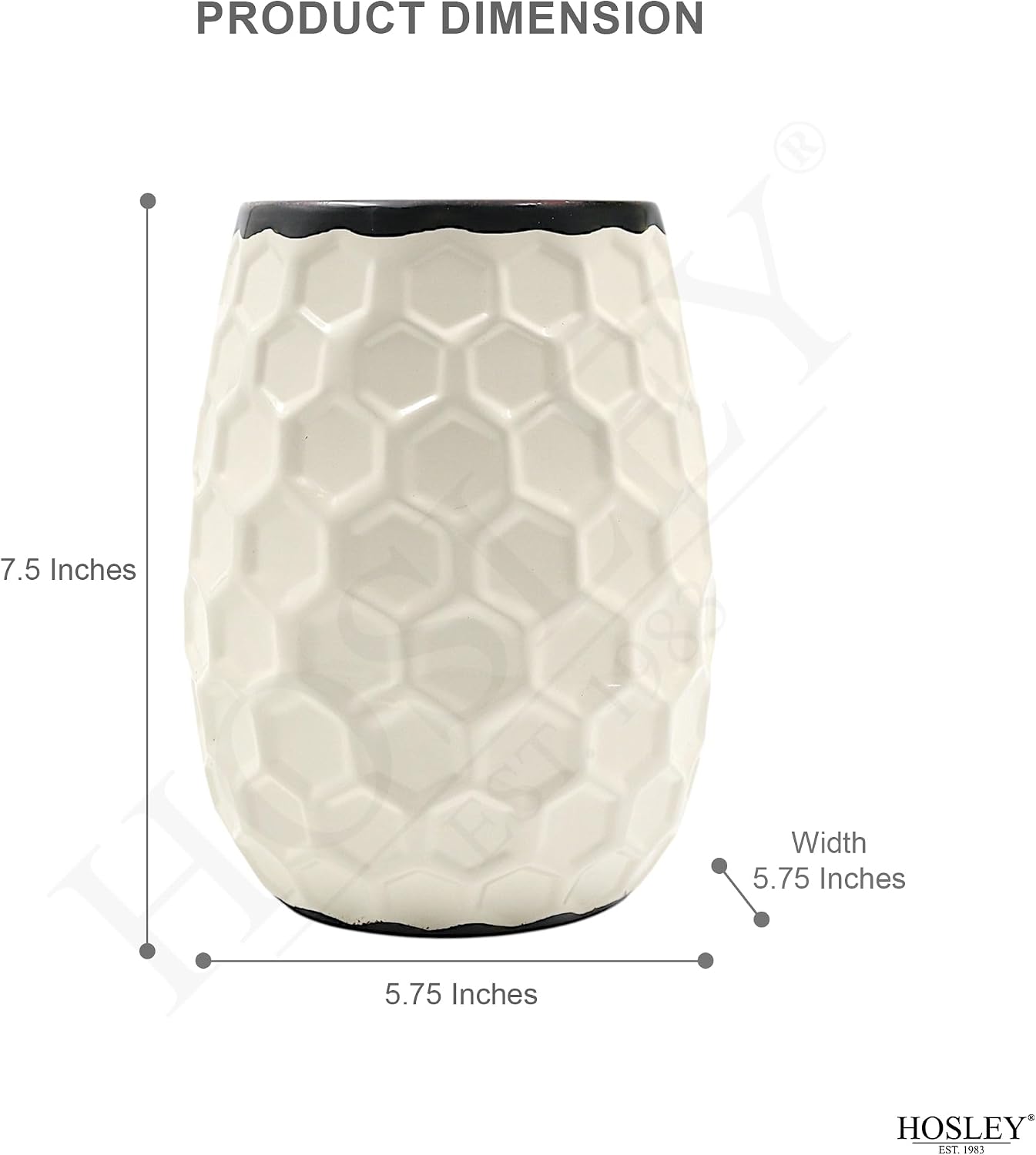 Hosley 7.5” Metal Honeycomb Vase – Decorative Modern Textured Flower Vase for Dried Floral Arrangements, Centerpieces, Tabletop Decor for Home, Wedding, Office