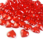 HappyFiller 150 PCS Red Acrylic Hearts for Shaped Crystals Fake Heart Gems for Vase Fillers,Table Scatters,Wedding Centerpieces,Birthday,Engagement Party,Bridal Shower Gifts,11 OZ