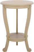 SAFAVIEH Furniture - Mary Pedestal Table - Sand - Solid Wood - Farmhouse Pedestal Design - Ideal for Living Room, Entryway, Home Office, 18.1" W x 18.1" D x 26" H (AMH5711G)
