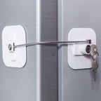 Fridge Lock,Refrigerator Locks,Freezer Lock with Key for Child Safety,Locks to Lock Fridge and Cabinets,White Fridge Lock