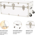 Rhino Trunk & Case Classic XL Trunk With Wheels 34"x20"x15", 1500+ lbs Capacity - Many Colors, Soft-Close Lid. Strong, USA Made Summer Camp Footlocker and Secure College Dorm Storage Chest
