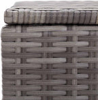 Patio Storage Box, Outdoor Bench for Garden and Terrace, Large Deck Box with Durable Poly Rattan and Powder-Coated Steel Frame, 59.1" L x 19.7" W x 23.6" H, Grey