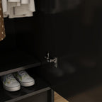 Panana 2 Door Bedroom Wardrobe Closet Bedroom Armoires Home Furniture for Storage (Black)