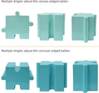 Merax 3 Piece Puzzle-Like Side Accent Table Set, Modular Accent Tables with Interlocking Design, Modern Creative Connectable End Table for Living Room Bedroom Patio Beach Outdoor, Green+Blue+Green