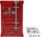Industrial Wind Bedside Table, End Tables, Container Style Locker Wrought, Iron Bilayer Side Table, Metal Locker Nightstand with Combination Lock for Bedroom, Living Room, Office - Red