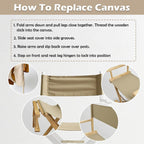 STAY GENT Director's Chair Canvas Replacement Kit 21"L x 8"W - 21"L x 16.5"W Replacement Canvas Durable Cotton Canvas Seat & Back Covers for Home,Model Artist,Makeup,Show Dressing Room, 1 Set Khaki